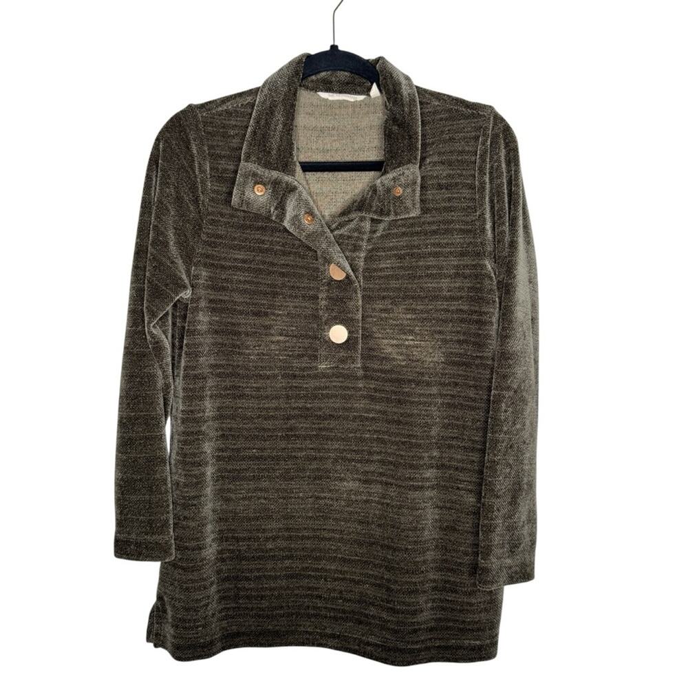 SOFT SURROUNDINGS / brown St. Germain chenille pullover tunic / M PETITE
